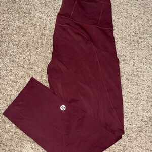 Lululemon Burgundy Leggings with Logo
